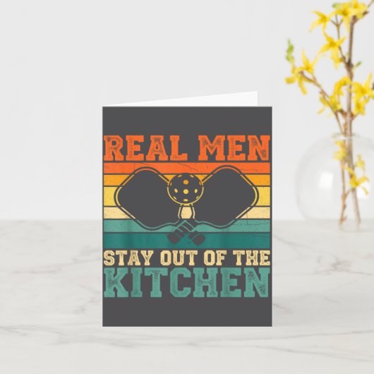 Kitchen Player Real Out Pickleball Stay Joke カード (黄色い花)