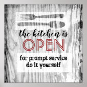 kitchen poster humorous quote cook it yourself ポスター (正面)