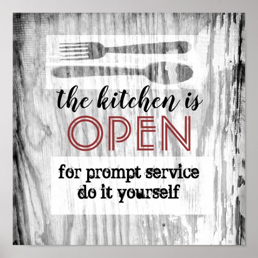 kitchen poster humorous quote cook it yourself ポスター (正面)