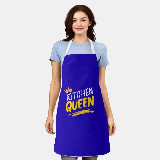 Kitchen Queen Apron All-Over Print Apron エプロン (着用した状態)