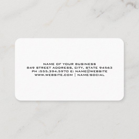 Kitchen Rolling Pin | Pink Marble Background 名刺 (裏面)