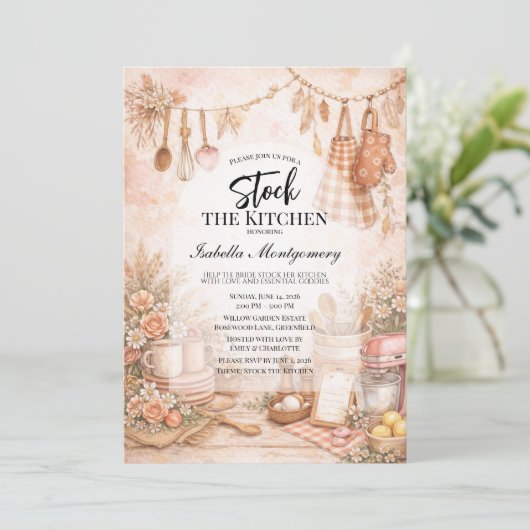 Kitchen Themed Stock The Kitchen Bridal Shower 招待状 (スタンド正面)