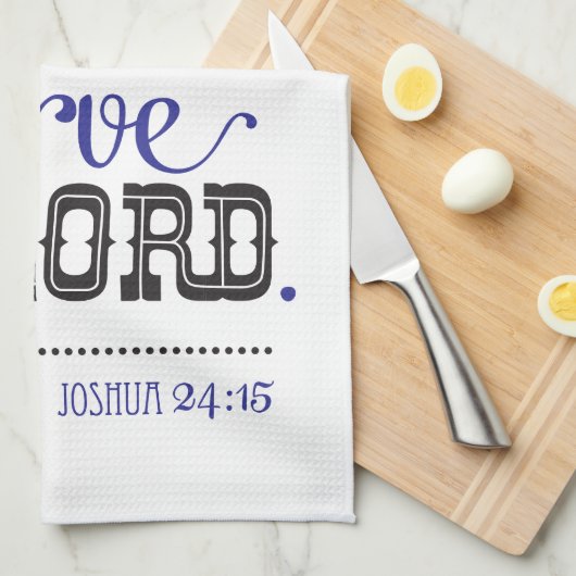 Kitchen Towel Bible Scripture Joshua 24:15 キッチンタオル (四つ折り)