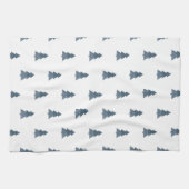 Kitchen Towel - Blue Christmas Trees Pattern キッチンタオル (横)