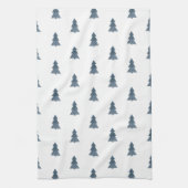 Kitchen Towel - Blue Christmas Trees Pattern キッチンタオル (縦)