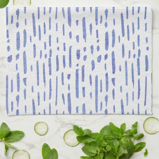 Kitchen Towel - Blue Stripe Pattern キッチンタオル (折り畳み)