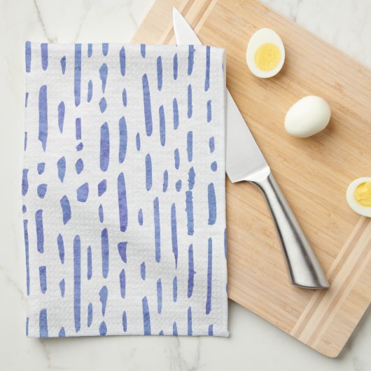 Kitchen Towel - Blue Stripe Pattern キッチンタオル (四つ折り)