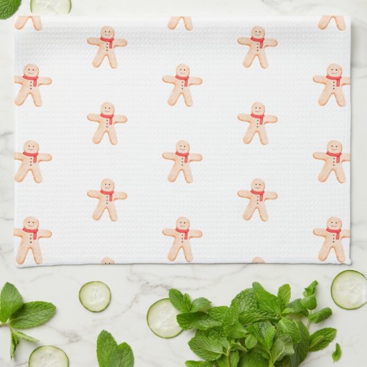 Kitchen Towel - Christmas Gingerbread Man Pattern キッチンタオル (折り畳み)
