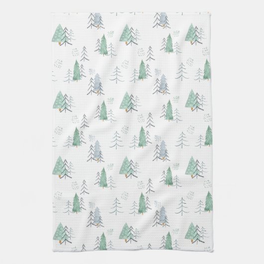 Kitchen Towel - Christmas Trees Pattern キッチンタオル (縦)