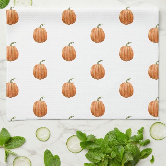 Kitchen Towel - Cute Halloween Pumpkin Pattern キッチンタオル (折り畳み)