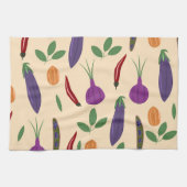 Kitchen Towel – Eggplant, Chili, Peas & Onions Pat キッチンタオル (横)