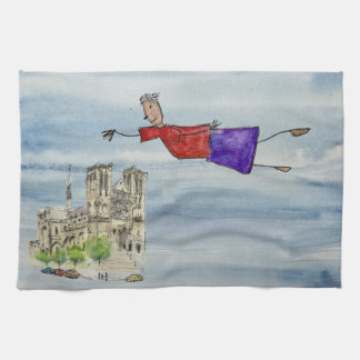 Kitchen Towel: Flying Joanna and Grace Cathedral キッチンタオル