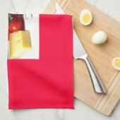 Kitchen towel in red キッチンタオル (四つ折り)