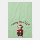 Kitchen Towel - Santa Mouse and Text キッチンタオル (縦)