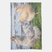 Kitchen Towel Two Chickens Farmhouse  キッチンタオル (縦)