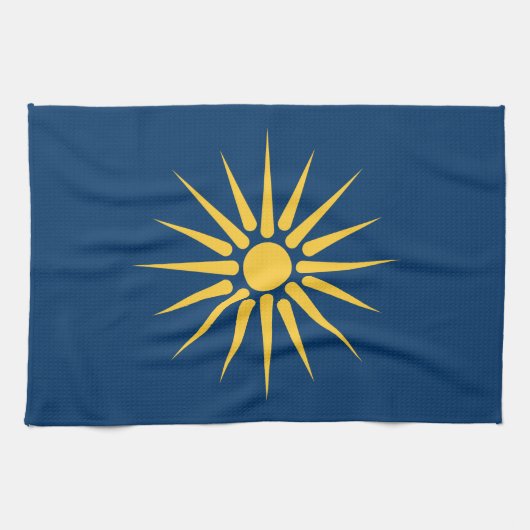 Kitchen towel with Flag of Macedonia, Greece キッチンタオル (横)