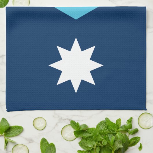 Kitchen towel with Flag of Minnesota, USA キッチンタオル (折り畳み)