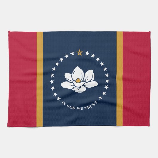 Kitchen towel with Flag of Mississippi State, USA キッチンタオル (横)