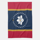 Kitchen towel with Flag of Mississippi State, USA キッチンタオル (縦)