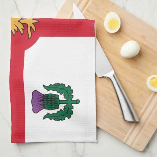Kitchen towel with Flag of Montreal, Canada キッチンタオル (四つ折り)