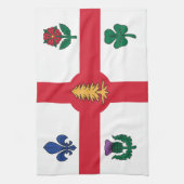 Kitchen towel with Flag of Montreal, Canada キッチンタオル (縦)