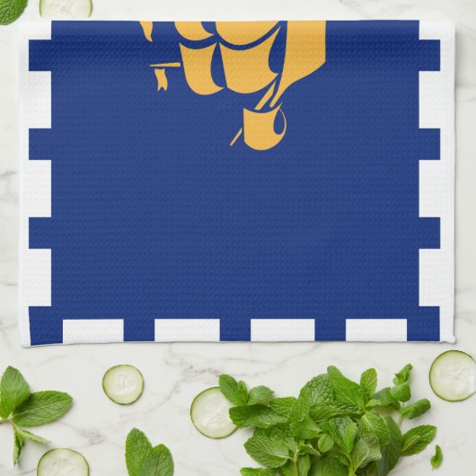 Kitchen towel with Flag of Quebec City, Canada キッチンタオル (折り畳み)