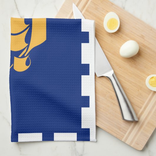 Kitchen towel with Flag of Quebec City, Canada キッチンタオル (四つ折り)