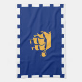 Kitchen towel with Flag of Quebec City, Canada キッチンタオル (縦)