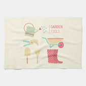 Kitchen towel with gardening tools print キッチンタオル (横)