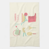 Kitchen towel with gardening tools print キッチンタオル (縦)