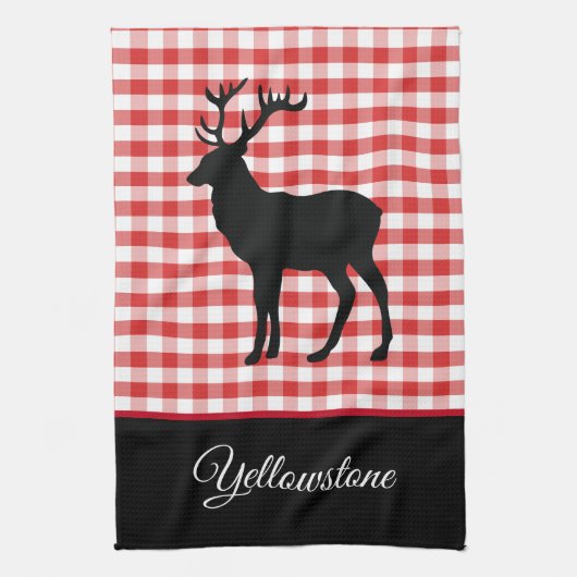 Kitchen Towel-Yellowstone Elk キッチンタオル (縦)