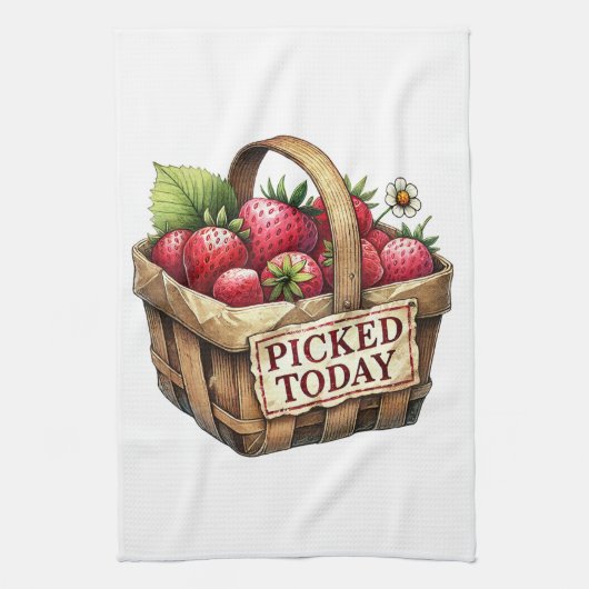 Kitchen Towels-Berry Basket Kitchen Towel キッチンタオル (縦)