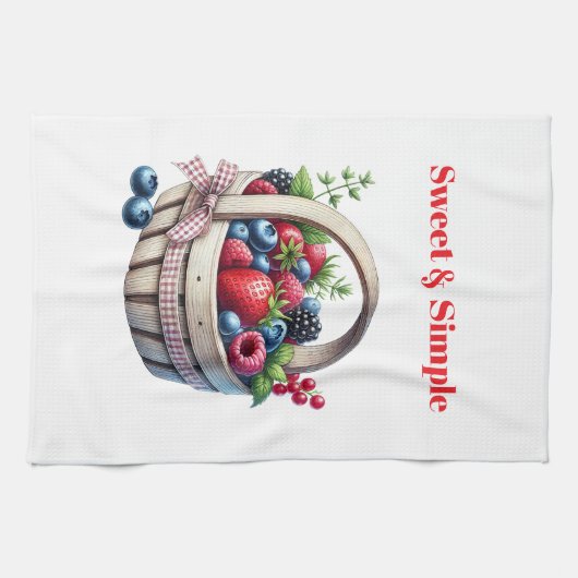 Kitchen Towels-Berry Basket Kitchen Towel キッチンタオル (横)