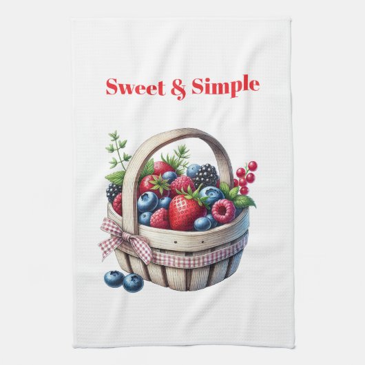 Kitchen Towels-Berry Basket Kitchen Towel キッチンタオル (縦)