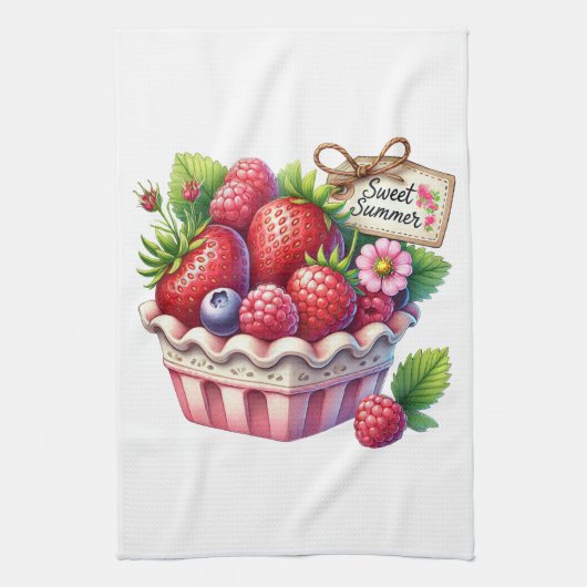 Kitchen Towels-Berry Basket Kitchen Towel  キッチンタオル (縦)
