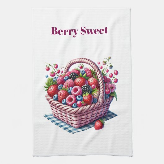 Kitchen Towels-Berry Basket Kitchen Towel キッチンタオル (縦)
