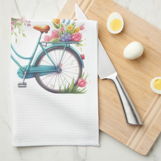 Kitchen Towels-Hello Spring Floral Kitchen Towels キッチンタオル (四つ折り)