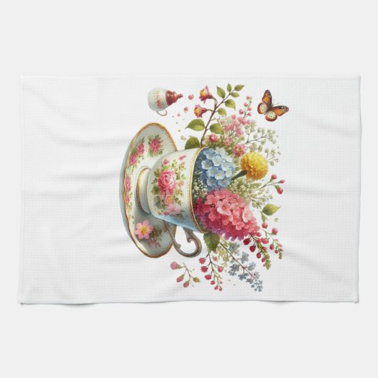 Kitchen Towels-Hello Spring Floral Kitchen Towels キッチンタオル (横)