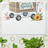 Kitchen Towels-Hello Spring Floral Kitchen Towels キッチンタオル (折り畳み)