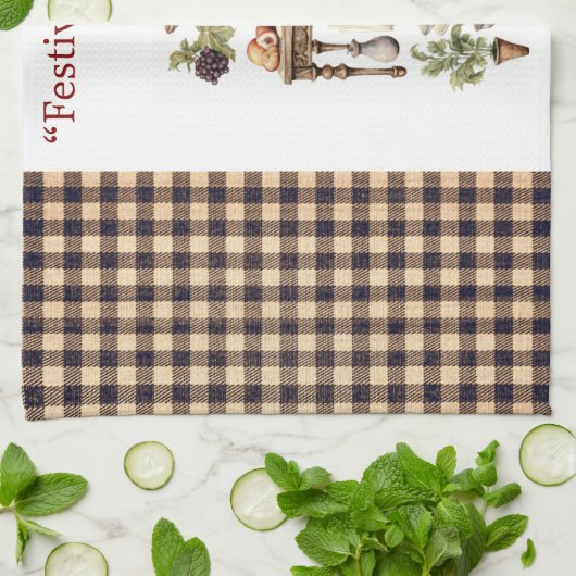 Kitchen Towels-Victorian Christmas Towels キッチンタオル (折り畳み)