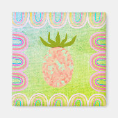 Kitchen Tropical Folk Pineapple マグネット (正面)