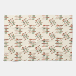 kitchen utensils spatulas whisks and spoons キッチンタオル