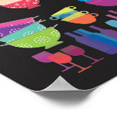 Kitchen Wall Art 'Glowing Dishes' Print ポスター (角)