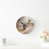 Kitchen Wall Clock Neutral Farmhouse Baby's Breath ラウンド壁時計 (ホーム)