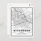 Kitchener Ontario Canadaトラベルシティマップポスター ポストカード (正面/裏面)