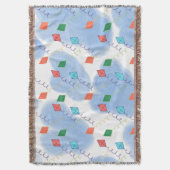 Kite Summer Doodles Pattern スローブランケット (正面縦)