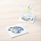 Kite surfing blue illustration. スクエアペーパーコースター (インサイチュ)