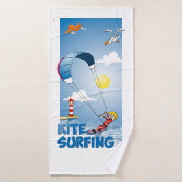 Kite surfing illustratie バスタオル