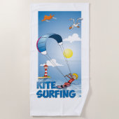 Kite surfing illustratie ビーチタオル (正面)