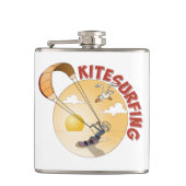 Kite surfing oranje illustratie. フラスク (正面)